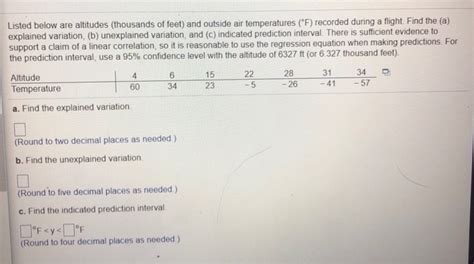 Solved Find Explained And Unexplained Variation And Prediction