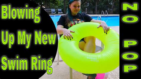 Blowing Up Inflatable Swim Ring At The Pool Youtube