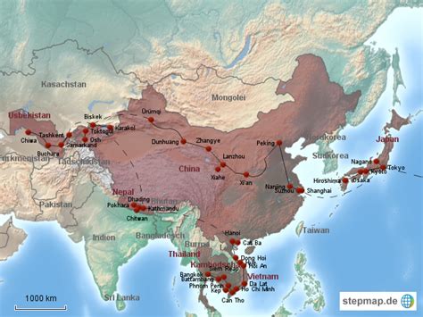Stepmap Asien Landkarte Für Asien