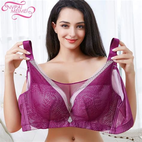 nvpaimeimei large size bra thin section fat mm big cup top deep v women s bras full cup plus