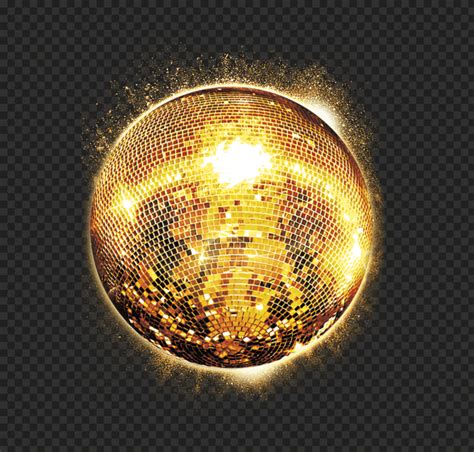 Hd Glowing Yellow Golden Disco Light Ball Png Citypng