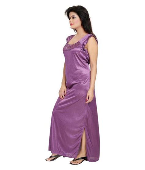 Buy Bluemoon Nighty Purple Satin Nighty And Night Gowns Online At Best Prices In India Snapdeal