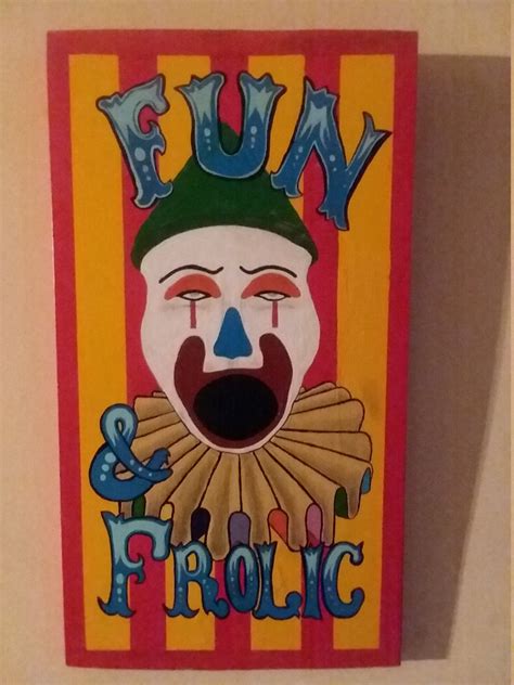 Vintage Sideshow Carnival Circus Style Sign Clown Hand Painted Etsy