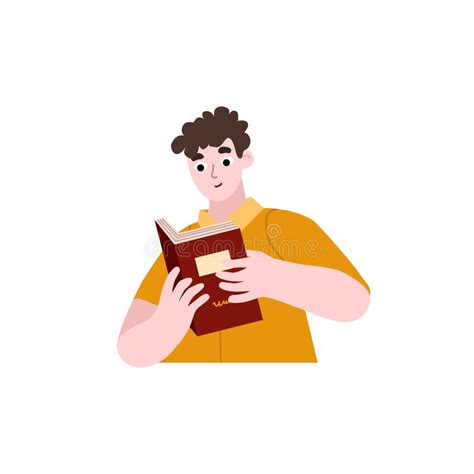 Young Vector Boy Read Book In The Club Stock Vector Illustration Of