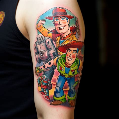 Cartoon Tattoos Buzz And Woody Toy Story Tattoo