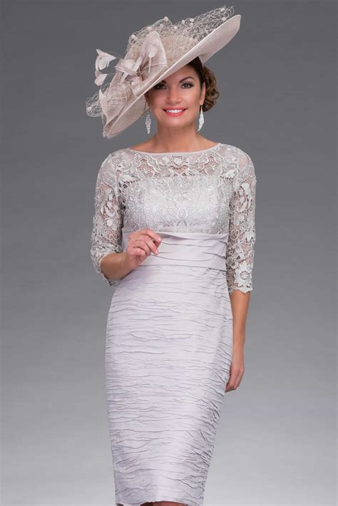 Short Fitted Dress With Lace Sleeves 4991755 4991975 Catherines Of Partick Short Fitted