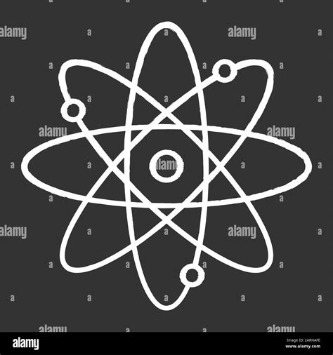 Molecule Atom Chalk Icon Nuclear Energy Source Atom Core With