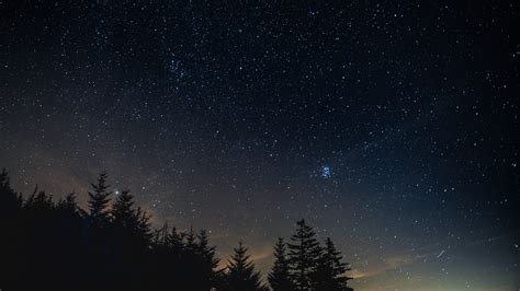 Starry Sky Night Trees Night Landscape 3840x2160 Ifttt