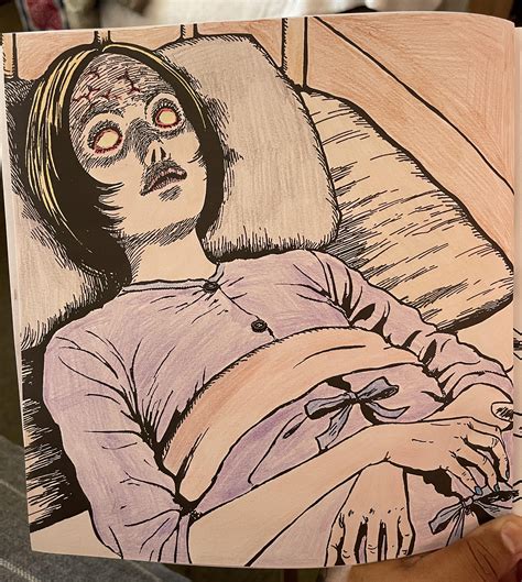 Finished The First Page Of The Junji Ito Collection A Horror Coloring