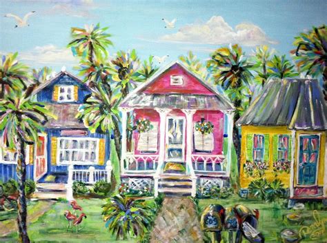 Little Beach Houses Painting By Doralynn Lowe Fine Art America