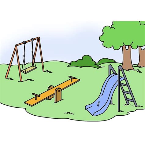 How To Draw A Playground Really Easy Drawing Tutorial Drawing