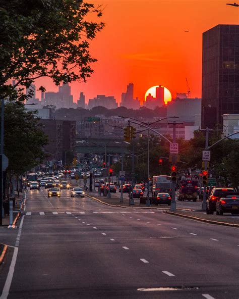 Sunset Over Queens Boulevard Rego Park Forest Hills New Etsy New York