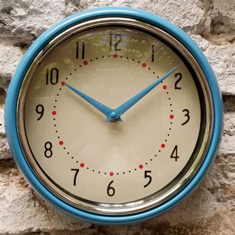 Reloj de Pared Retro Clock Vintage Celeste - reinabatata