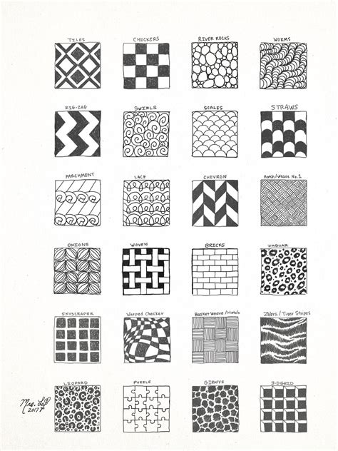 Pattern Reference Sheet I Drew Up Kritzia Larose Zen Doodle Patterns
