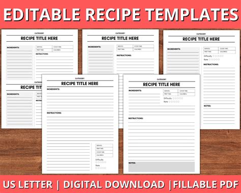 Recipe Book Templates Printable Recipe Save Yourself Create Yourself
