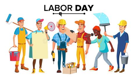 Labor Day Vector Group Of People Employee Collection Flat Isolated