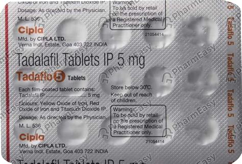 Tadaflo 5 Mg Tablet 15 Uses Side Effects Price And Dosage Pharmeasy