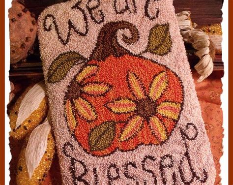 We Are Blessed Fallautumn Punch Needle Pattern Download By Diane Knott
