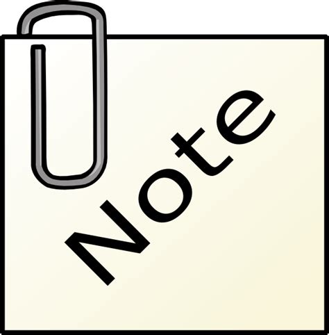 Paperclip Note Clip Art At Vector Clip Art Online Royalty
