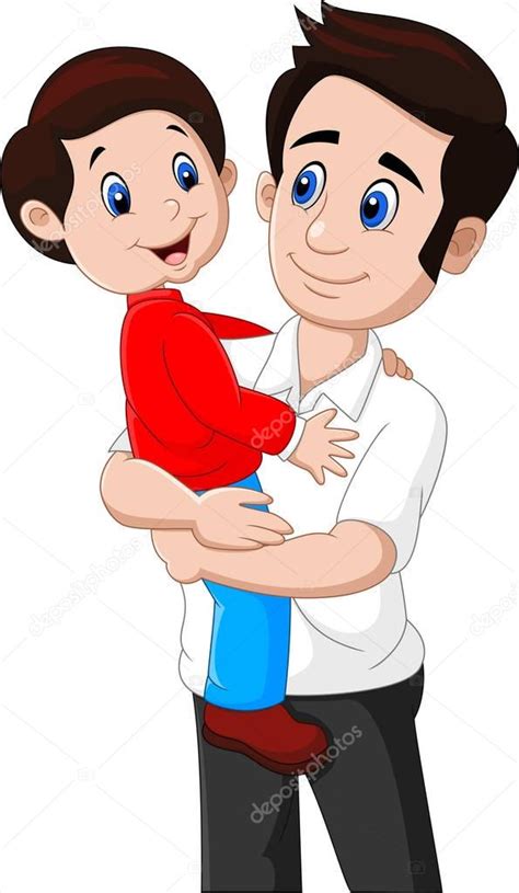 Cartoon Father And Son Playing Together — Stock Vector © Tigatelu