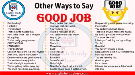 Other Ways To Say Good Job Other Ways To Say English Study English
