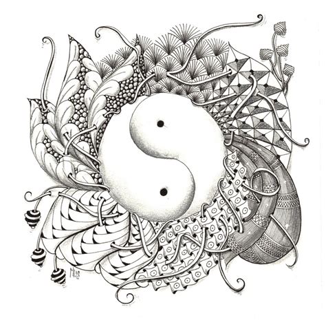 Ying Yang Ying Yang Symbols Pinterest Zentangles Zentangle And Doodles