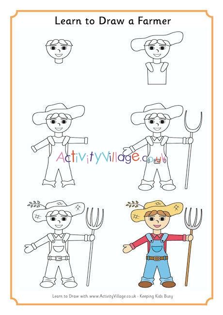How To Draw A Farmer Learn How To Draw A Farmer Other Occupations