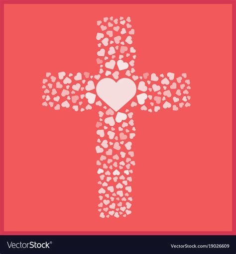 Jesus True Love Cross Heart Love Royalty Free Vector Image