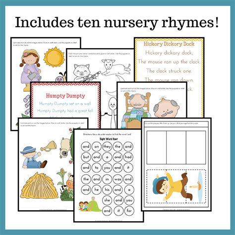 Printable Nursery Rhyme Activities Nursery Rhymes Activities Rhyming