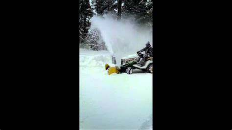 John Deere X500 44 Snowblower Blowing Snow Youtube