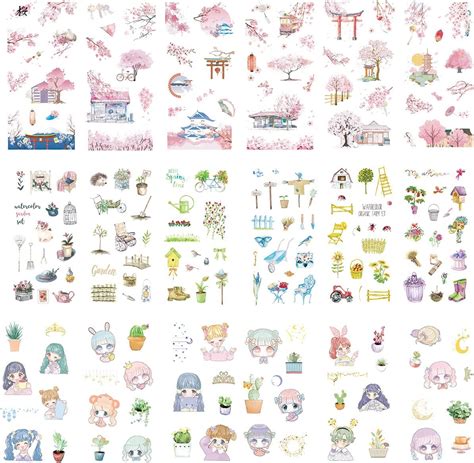 Kawaii Stickers 3 Sheets Craft Supplies Stickers Paper Stickers Labels