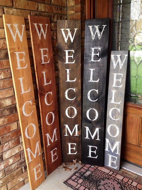 Welcome Sign Rustic Wood Welcome Sign Front Door Welcome Etsy Porch