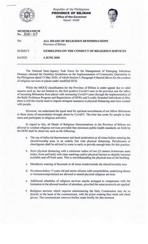 Biliran Island - Look. Guidelines on the conduct of...