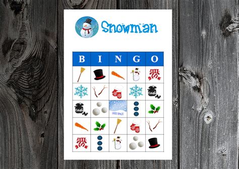Snowman Winter Bingo 30 Printable Christmas Holiday Party Etsy
