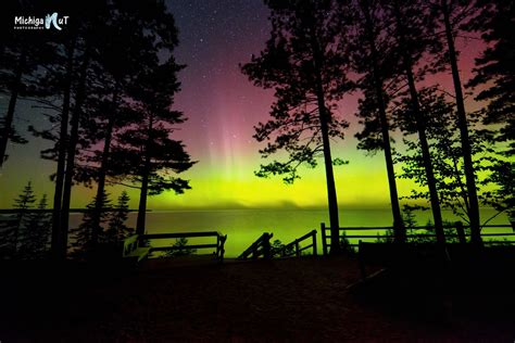 Northern Lights At Miners Beach Pictured Rocks National Lakeshore