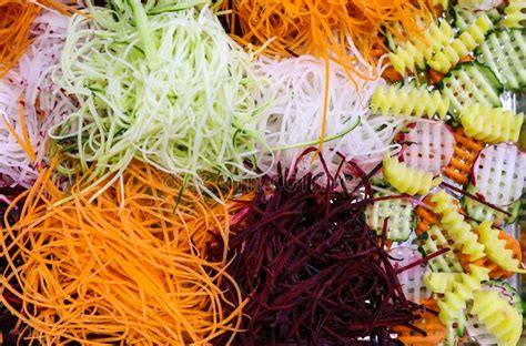 Different Raw Shredded Vegetables And Fruits As An Example Of A Healthy