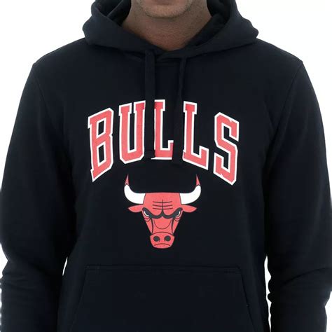 Felpa Con Cappuccio Nera Pullover Hoody Di Chicago Bulls Nba Di New Era