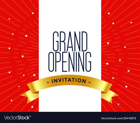 Grand Opening Invitation Card Template Royalty Free Vector