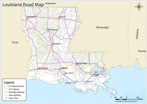 Louisiana Road Map Check Us And Interstate Highways State Routes