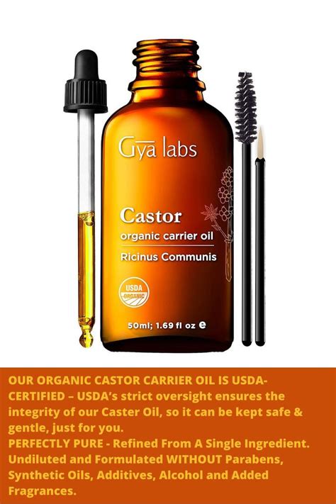 Gya Labs Usda Organic Castor Oil For Hair Growth Eyelashes And