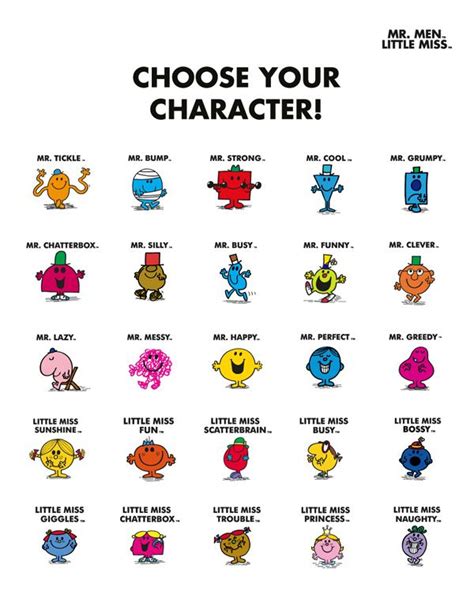 Little Miss And Mr Men Characters
