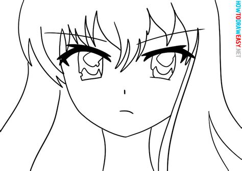 1) draw the upper torso as shown, using the upside down u shape to get the shape of the rib cage. How to Draw an Anime Girl Face - How to Draw Easy