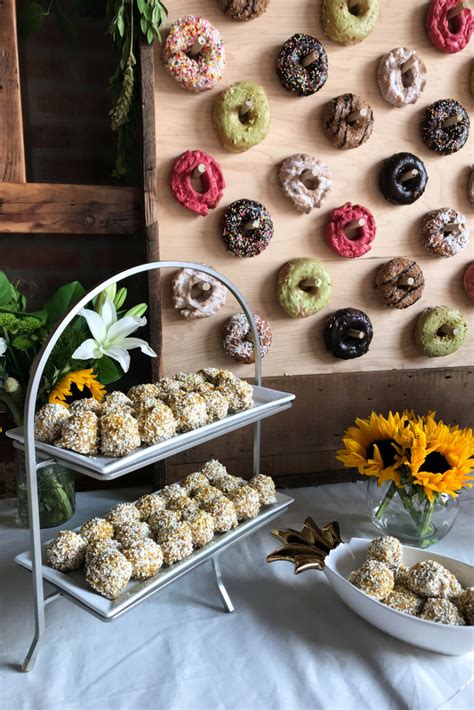 diy donut wall dessert table for a wedding or shower — first thyme mom