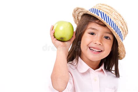 424 Cute Little Girl Hand Holding Green Apple Stock Photos Free