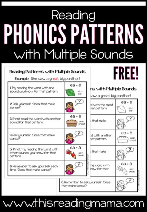 Reading Phonics Patterns With Multiple Sounds Chart This Reading Mama