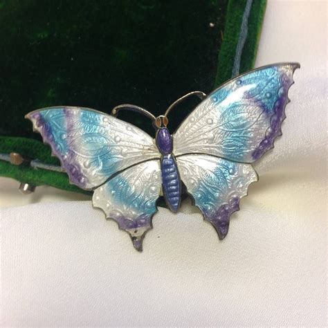 Vintage Silver Enamel Butterfly Brooch By Iamia Notonthehighstreet