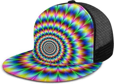 Baseball Cap Spiral Trippy Illusion Snapback Flat Bill Hip Hop Hats