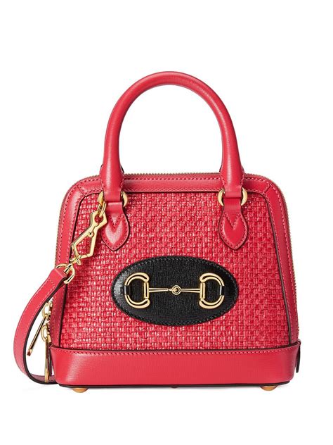Gucci Red Horsebit 1955 Mini Leather Top Handle Bag Modesens
