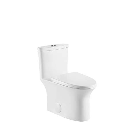 10 In Rough In 1 Piece 128 Gpf Dual Flush Elongated Toilet In White