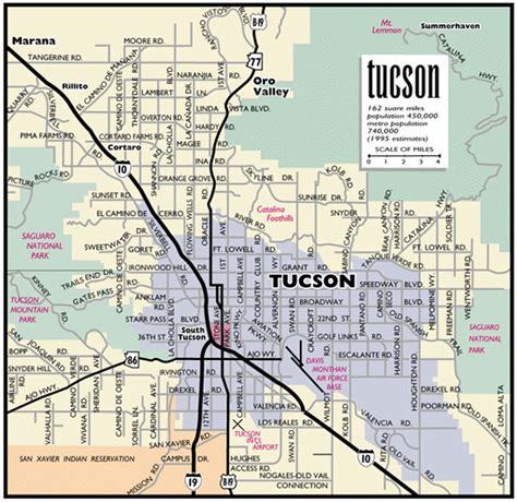 Tucson Arizona Metro Map